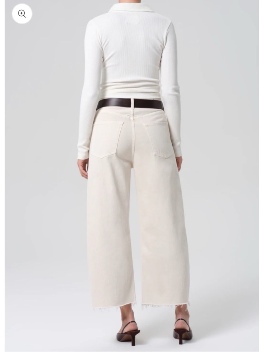 Citizens of Humanity Ayla Baggy Wide Leg Jeans Cream Almondette 25 - Picture 3 of 16